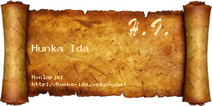 Hunka Ida névjegykártya