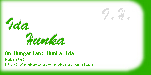 ida hunka business card